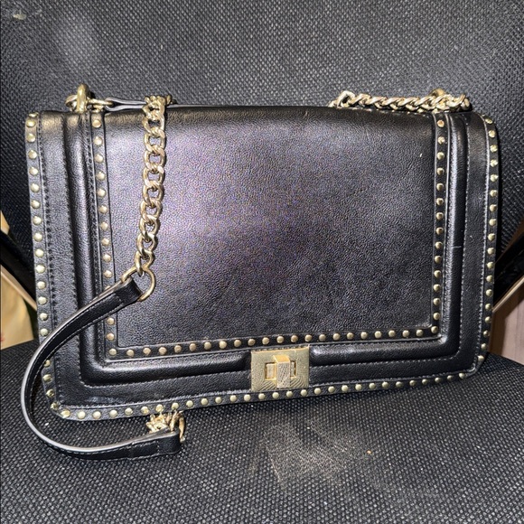 INC BLACK Studded Chain Shoulder/Crossbody Bag - Picture 1 of 4